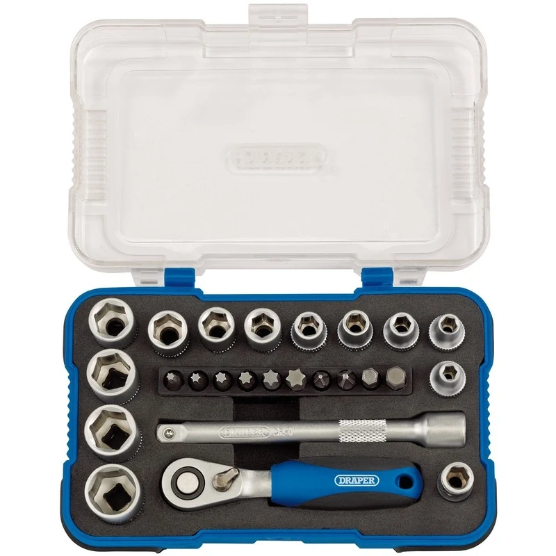 Draper Metric Socket Set, 1/4" Sq. Dr. (25 Piece) - BD25M